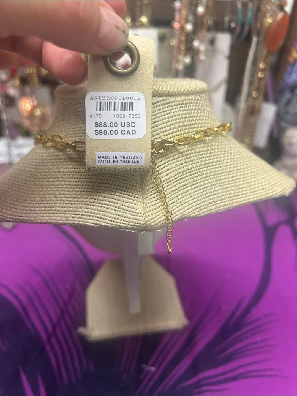 NWT Anthropologie Gold Celestial Pendant Necklace